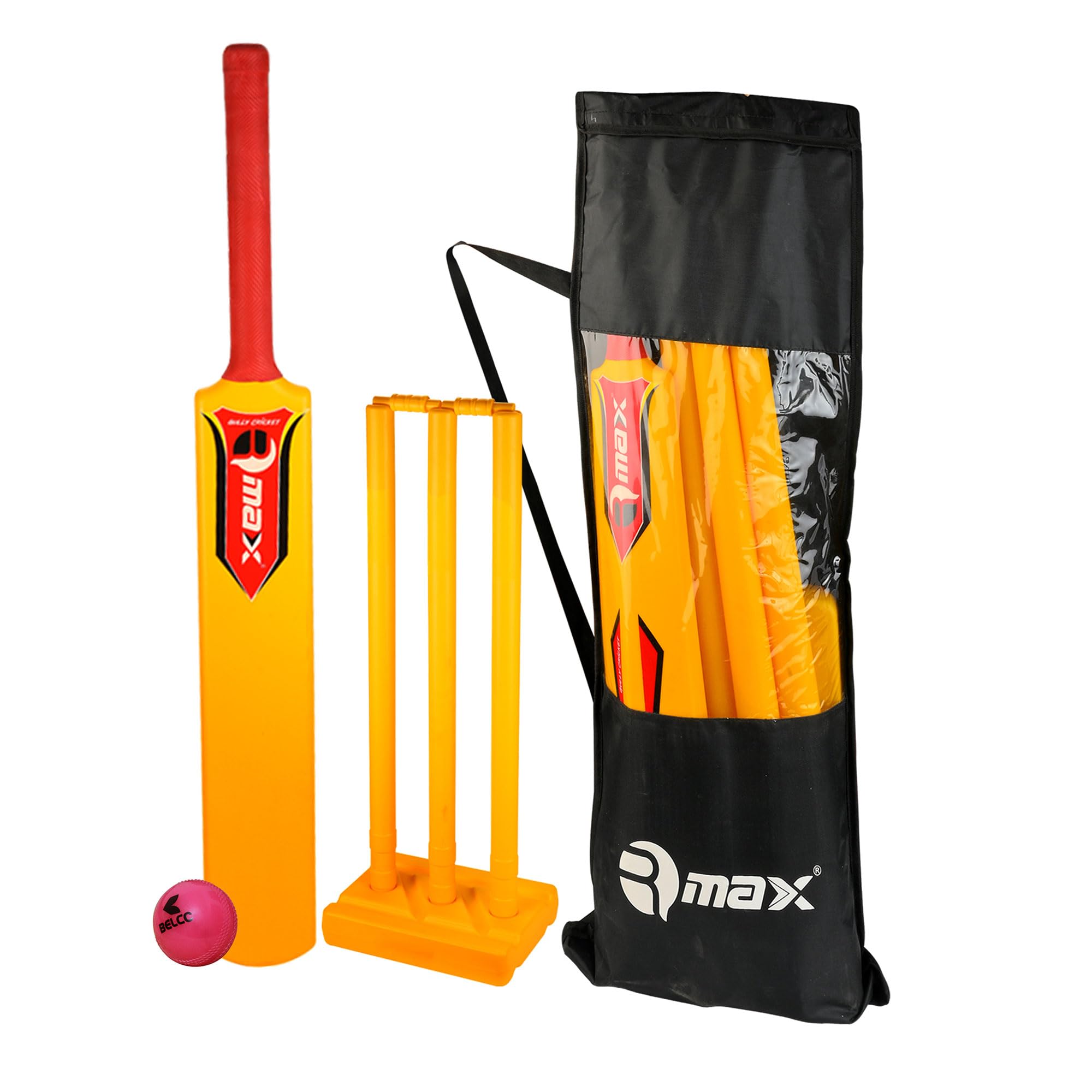 Rmax Plastic Cricket kit for Tennis, Rubber & Wind Ball All Age Groups and Sizes (1 Cricket Bat, 3 Wickets, 1 Base, 2 Bails, 1 Wind Ball, 1 Kit Bag) (SIZE 1 for AGE GROUP 2-5 YEARS) (B09BCJMJ6P) Amazon Price History, Amazon Price Tracker