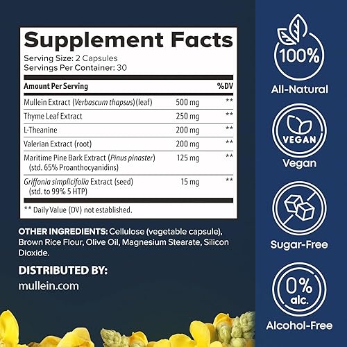 Miniatura 5 de Paquete Breathe & Breathe PM  60 cápsulas y 1 onza líquida Gotas de gordolobo para pulmones y vías respiratorias extracto de hoja de menta, tomillo