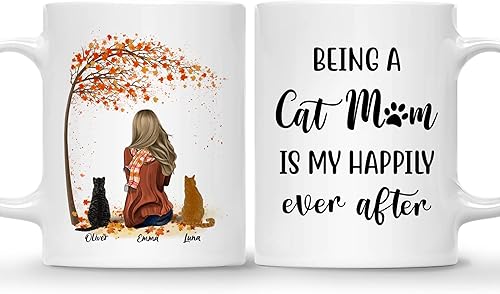 Miniatura 10 de Gossby Taza de café personalizada para mujer, regalo personalizado para mamá con diseño, nombre, raza, cumpleaños, día de la madre, regalo temático