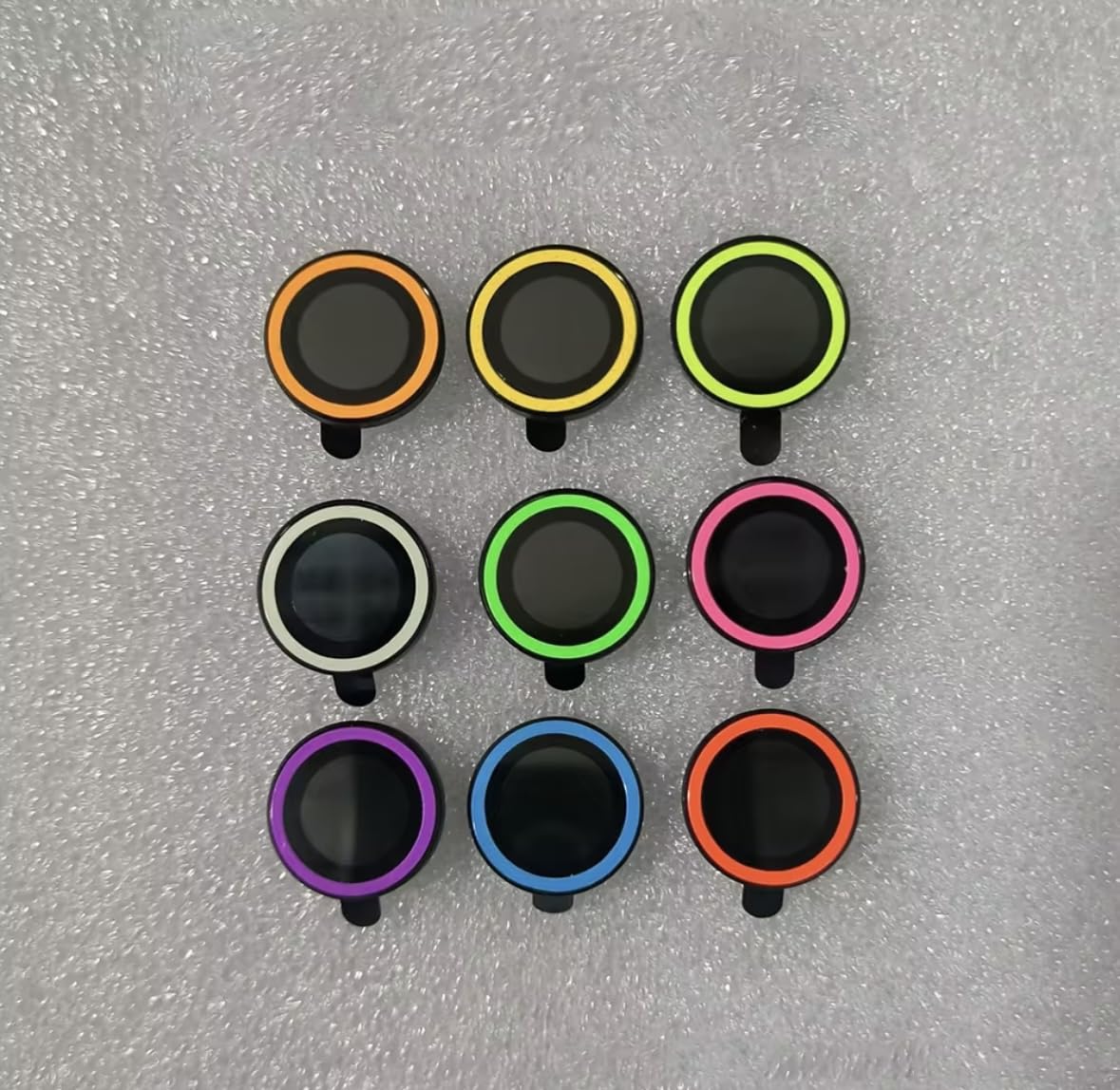 luminous camera lens protector ring set, for iphone 16 pro, multi-colour decorative frames, 1 pack phone camera film guards, glow in the dark