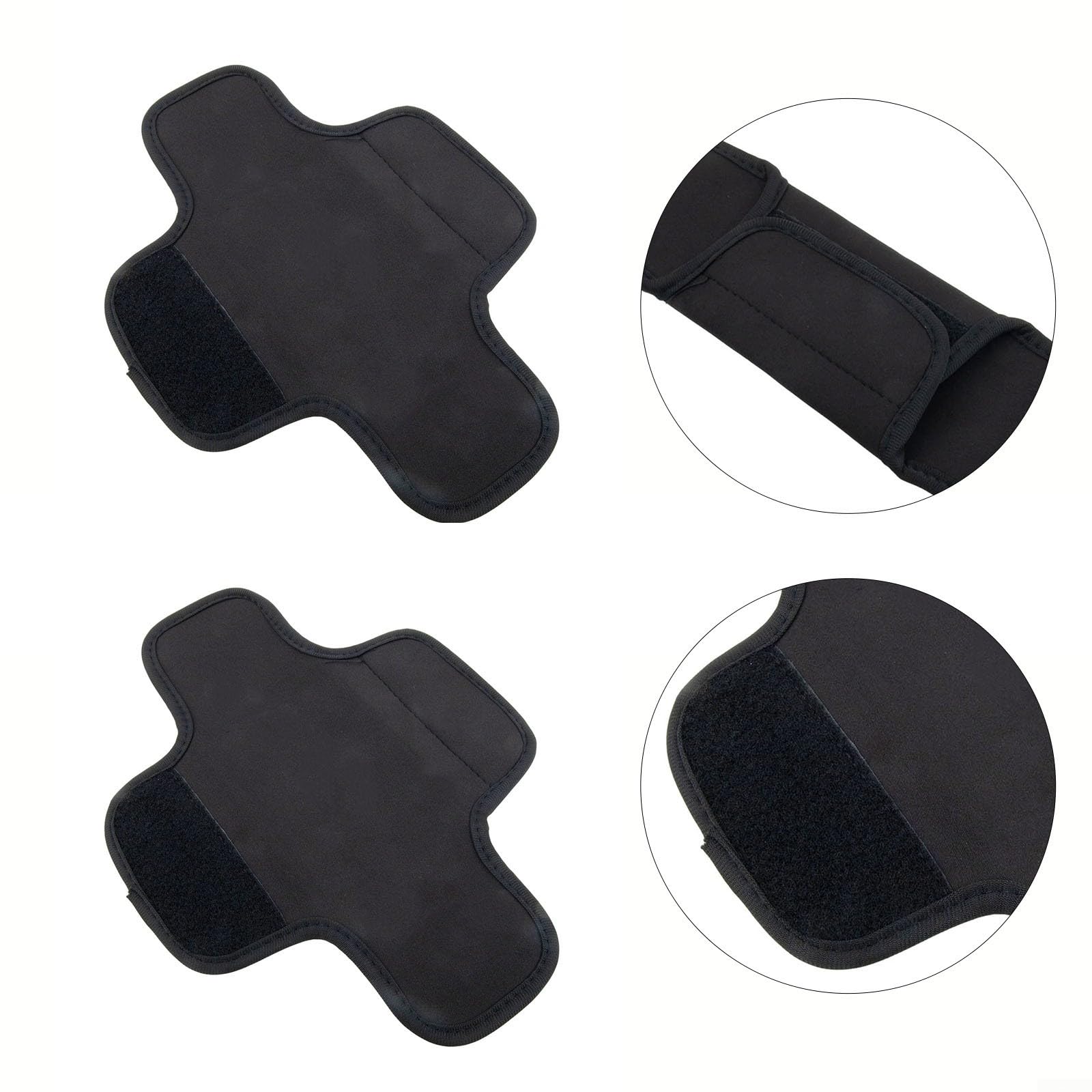 Paire de coussinets antidérapants pour sangle d'épaule de sac à dos, double couche, noir