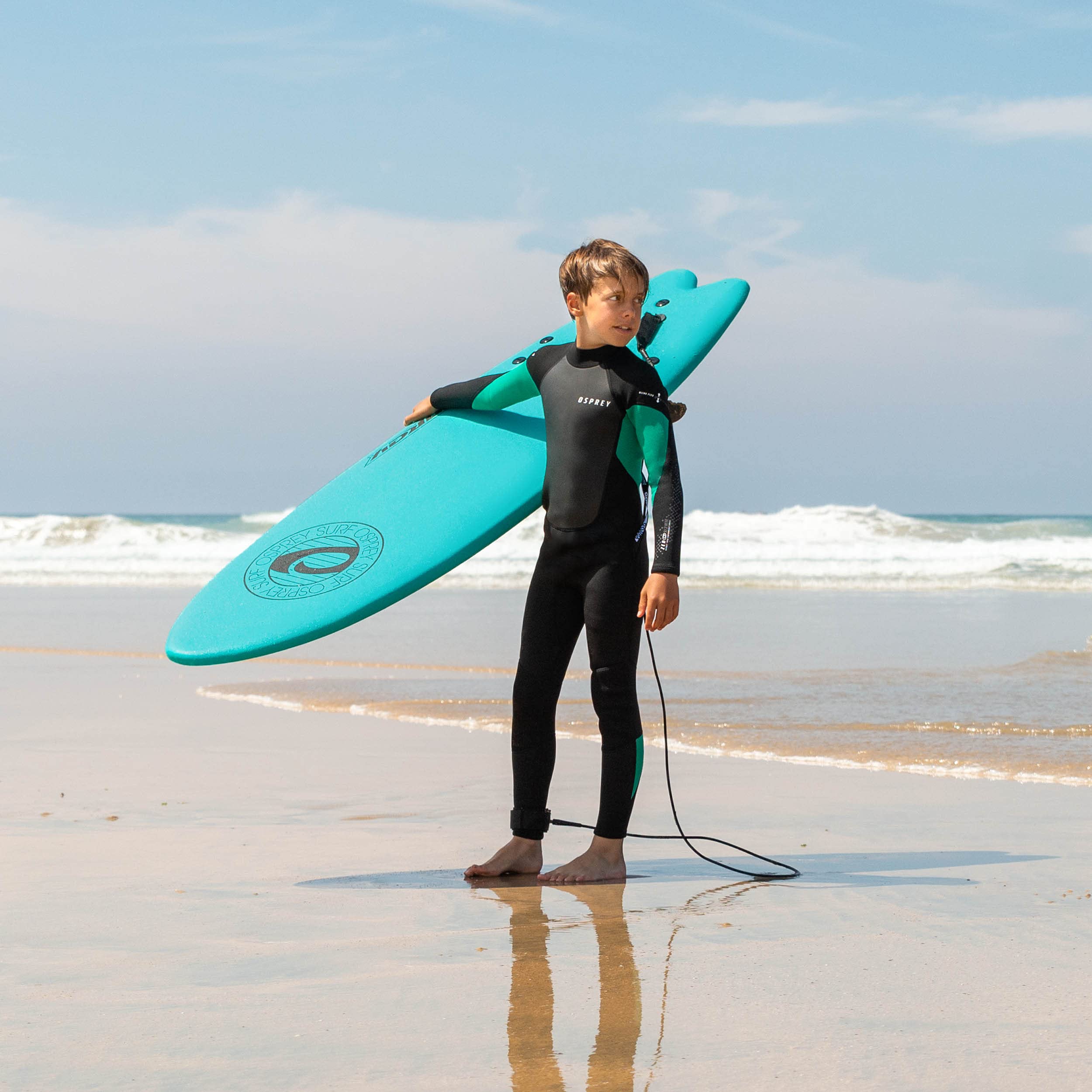 Osprey - Muta Estiva da Bambino, Lunghezza 3 mm, in Neoprene, per Surf, Bodyboarding, Zero, Verde