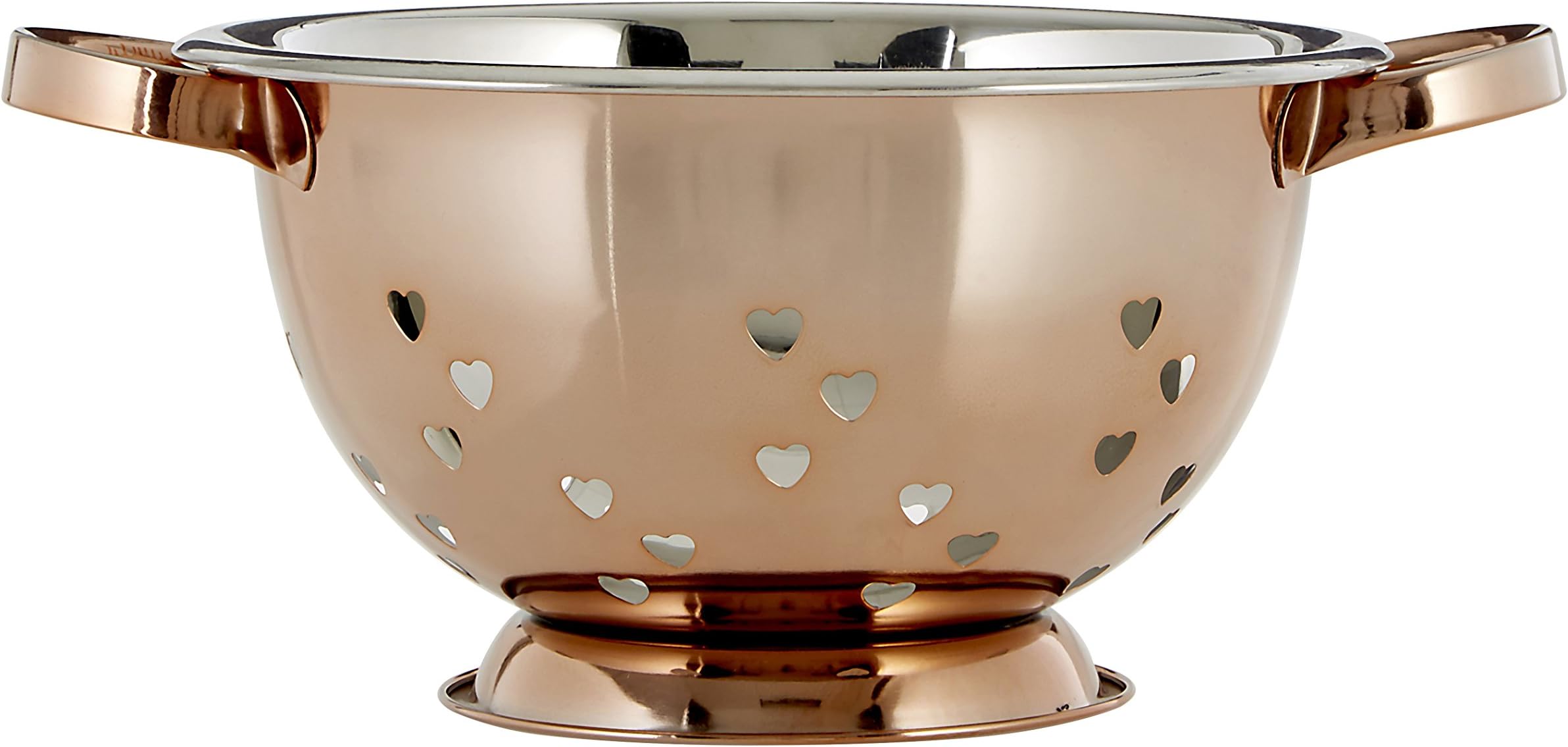 Premier Housewares Colander with Hearts Design, Rose Gold, 24 x 24 x 13 cm