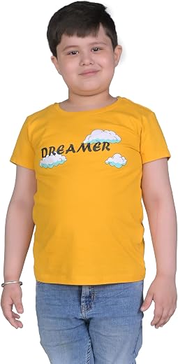 CocoBelle NYC Boy's Polo Neck Solid T-Shirts Cotton (7-8 Years) Yellow
