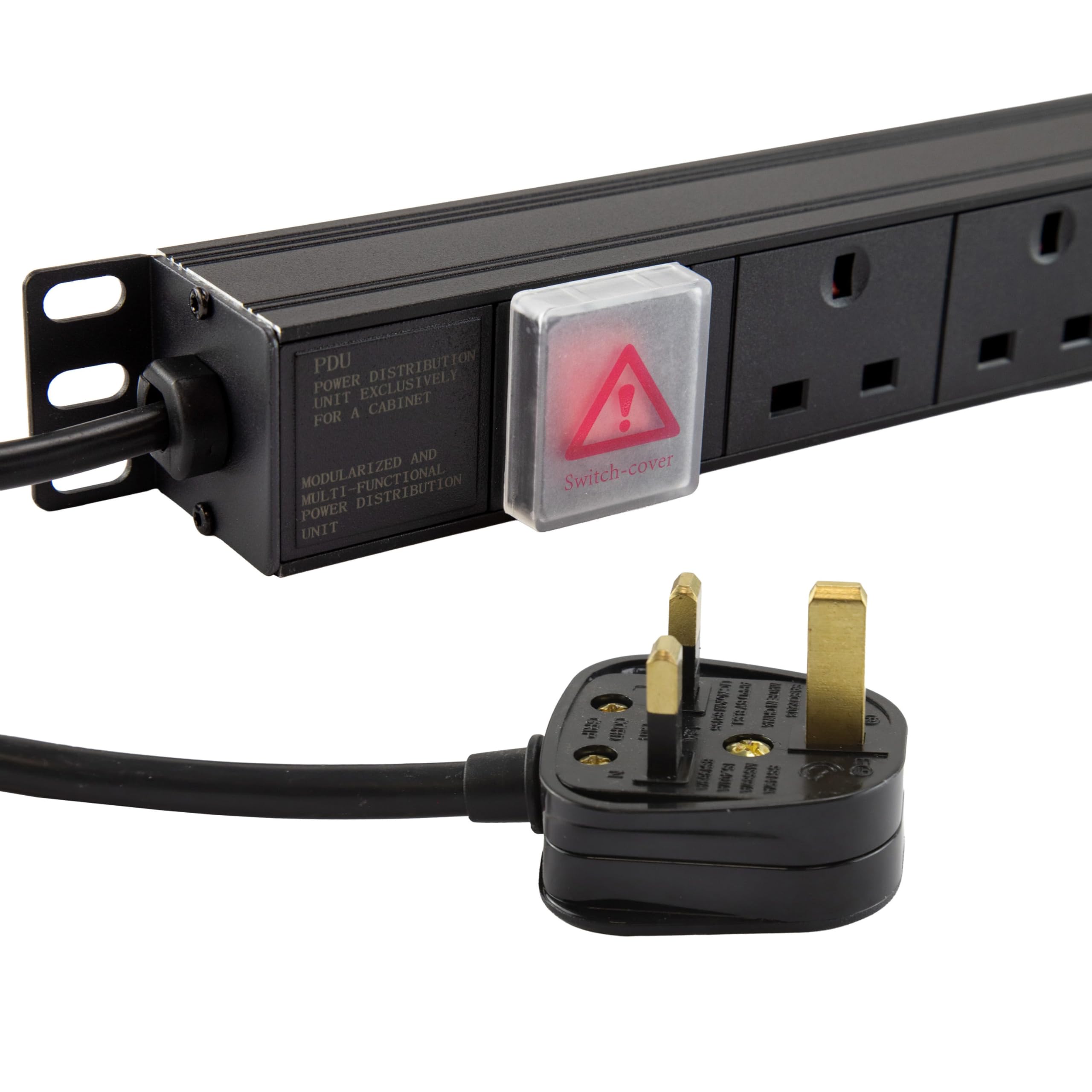 kenable PDU Power Distribution Unit 10 Way UK Sockets Vertical Mount with 5m Cable and 13A Plug for Server Rack Cabinet