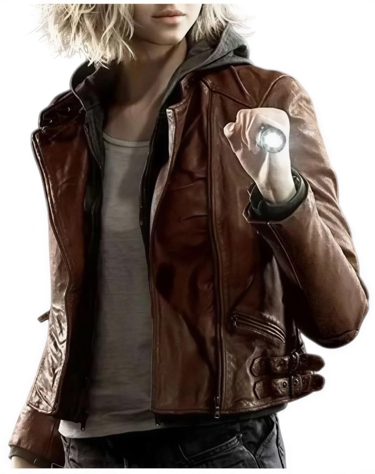 Damska skórzana kurtka Evil Game Character Cosplay - odzież wierzchnia inspirowana zabójcą zombie na Halloween