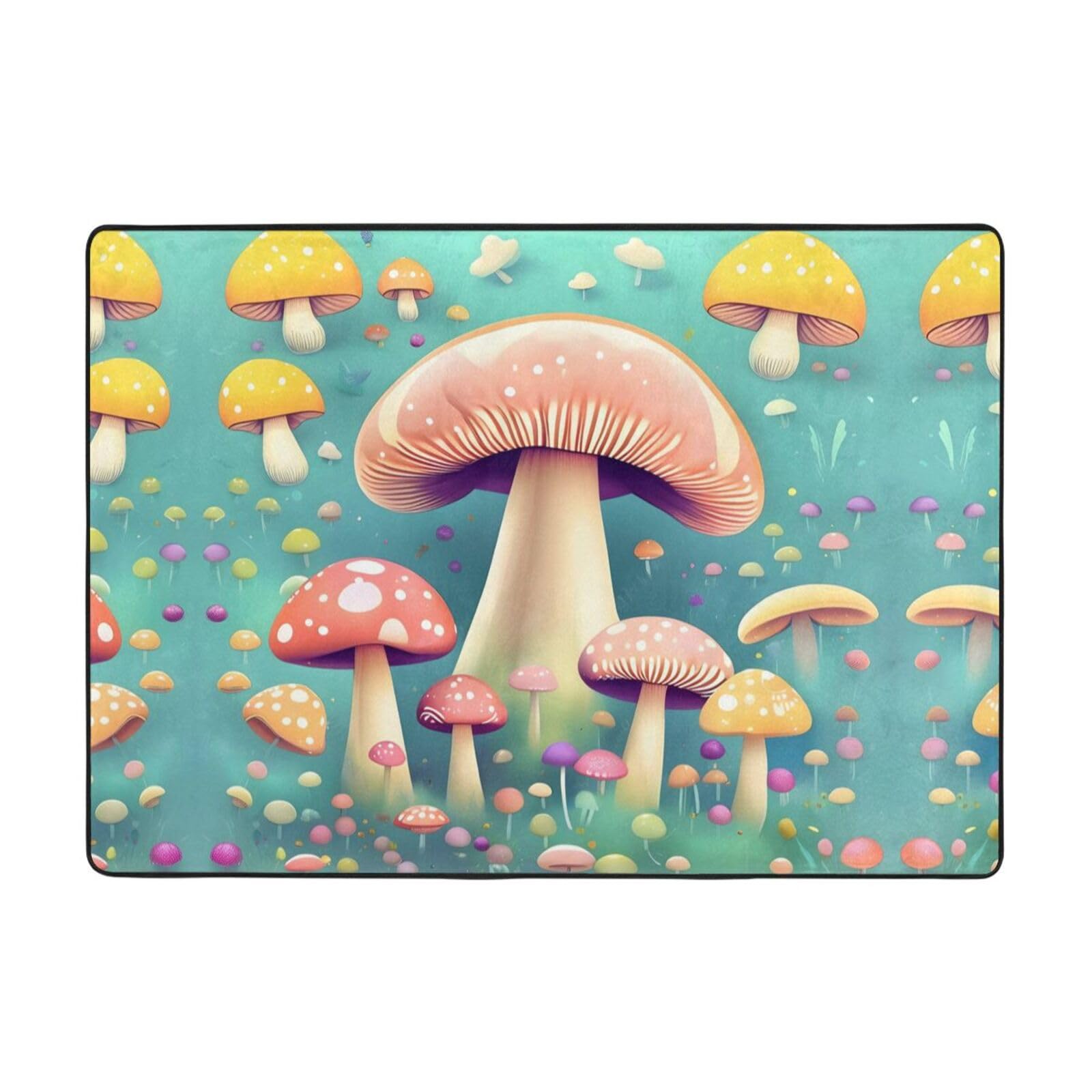 Tapis de sol antidérapant grand format chambre enfant salon motif champignon