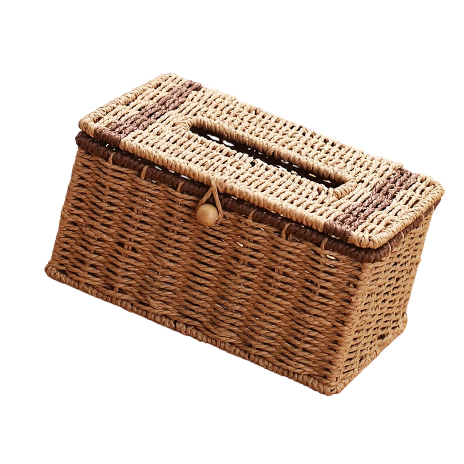 TFAOYS Handwoven Imitating Rattan Storage Basket for Tissues and Face Towel Desktop Organiser for Home and Offices Decorative Flexible Tissue Holder