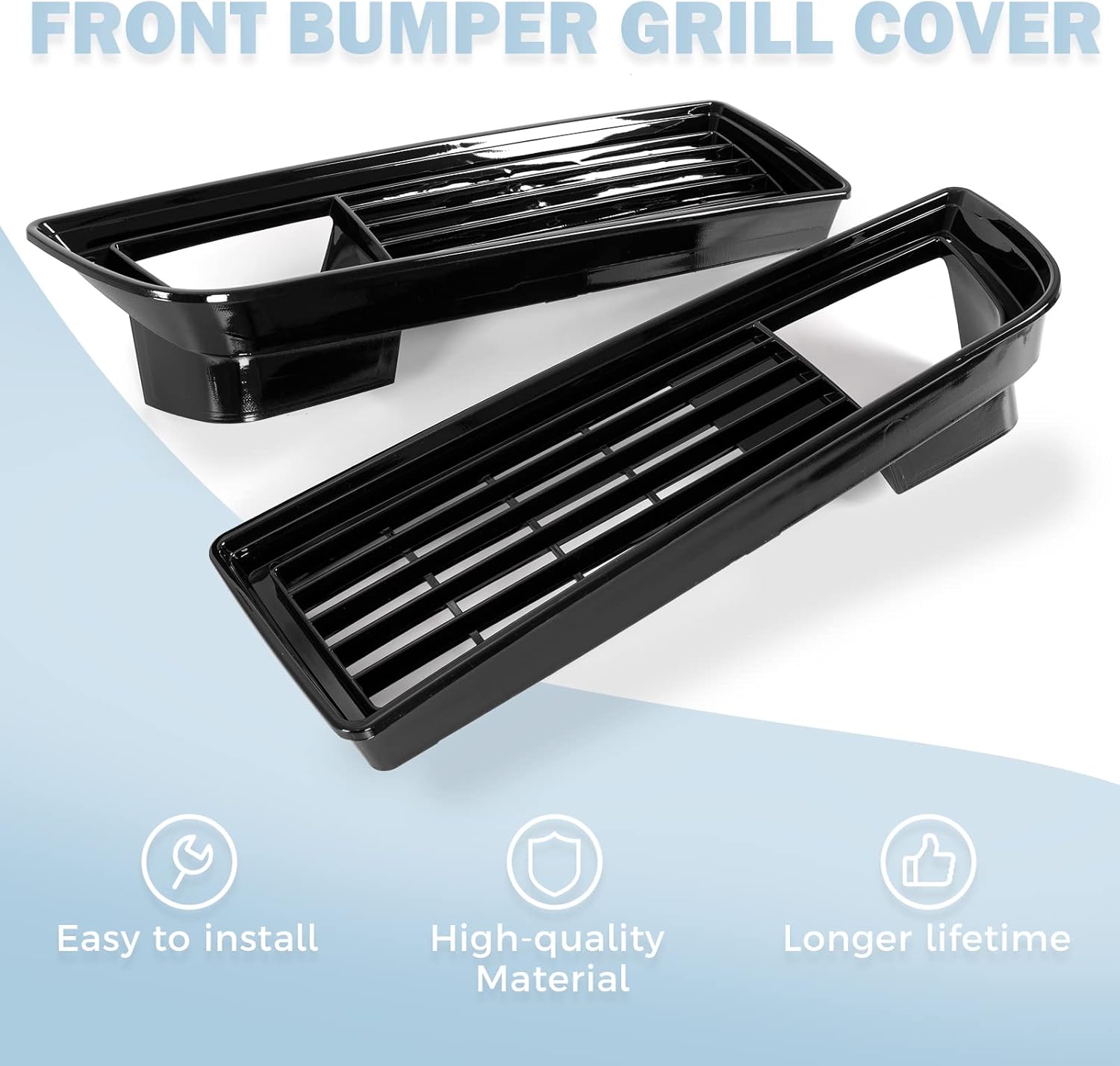 AMSRPAC Front Bumper Grille Cover,Front Lower Bumper Grill Cover Replacement compatible with Pontiac Firebird Trans Am 1979 1980 1981,Black 2PCS