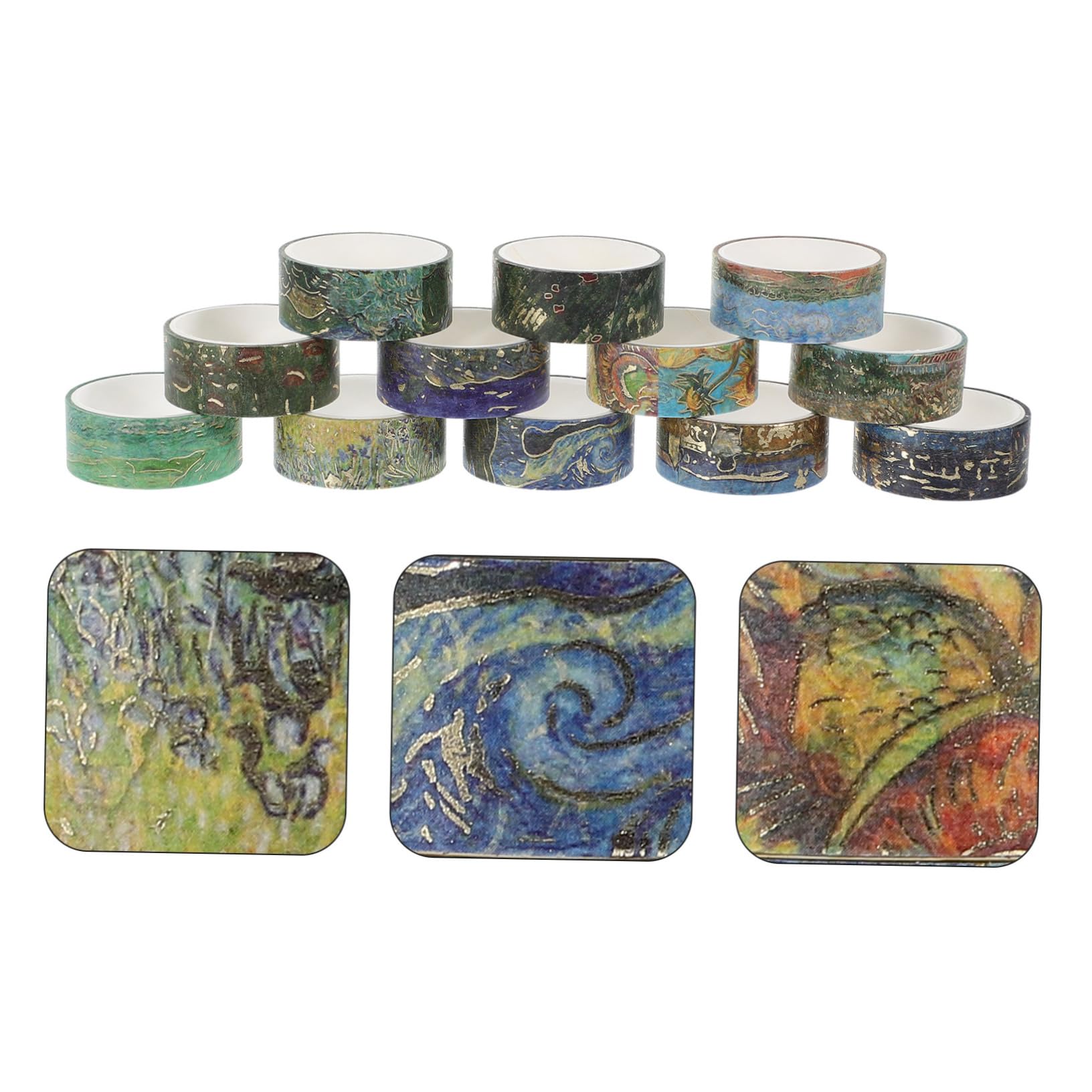 Uonlytech 4 Set Adesivi Artistici Retrò Modellato Decorativo Arte Nastro Fai Da Te Nastro Washi Per L'inserimento Nel Diario Nastro Washi Multiuso Nastri Fai Da Te Carta Sussurra 12 * 4
