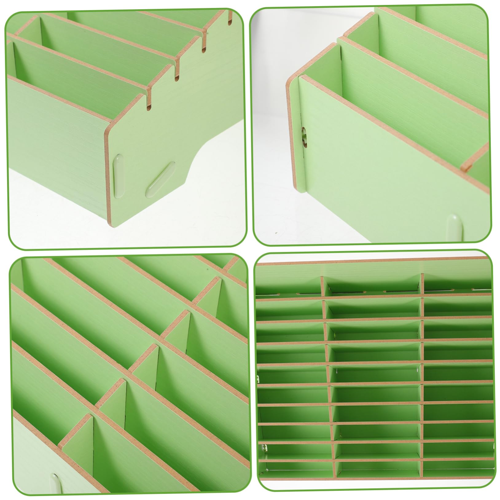 Gadpiparty Caja Organizadora para Almacenamiento Compartimentos Múltiples de Madera Verde de Teléfono Celular y Objetos Pequeños en Escritorio y Dormitorio