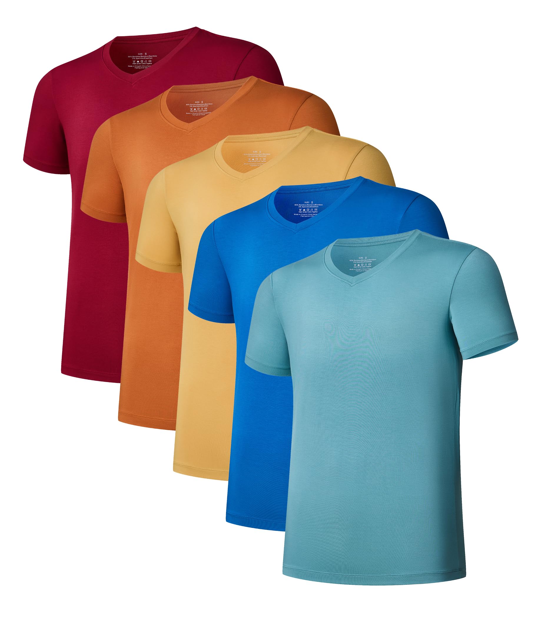 COLORFULLEAF Men's Undershirt Bamboo Rayon V Neck