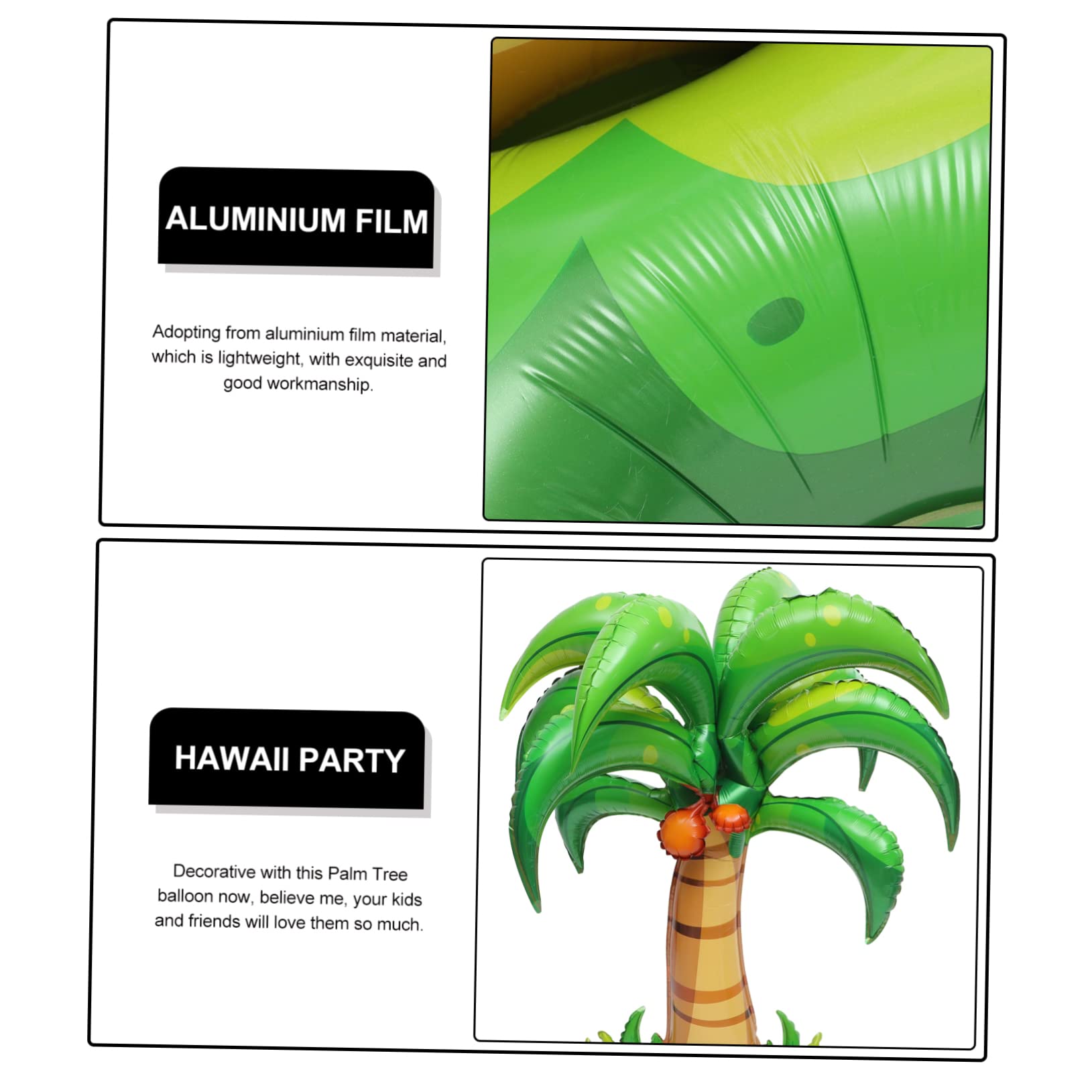 YARNOW 3 Decorativo Palma Cocco Alluminio per Feste Hawaiane e Compleanni Resistente e Gonfiabile per e Party Estivi