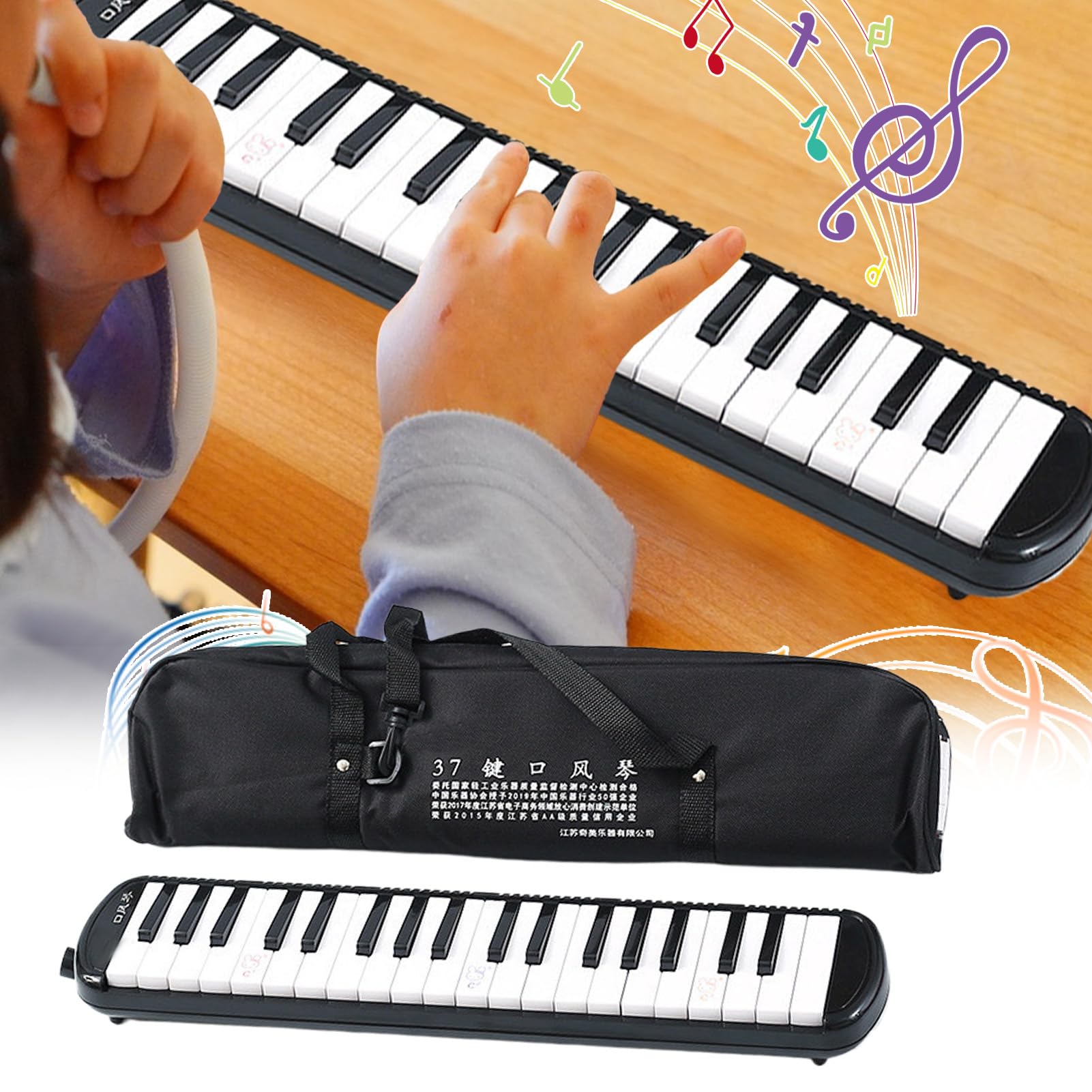 Instruments de musique Mélodica Clavier 32 touches | 2 embouchures Sac de transport portable inclus, , adultes, débutants, étudiants, mélomanes, musiciens