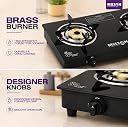 MILTON Premium 2 Burner Black Manual Ignition Glass Top Gas Stove, (ISI Certified) gallery image