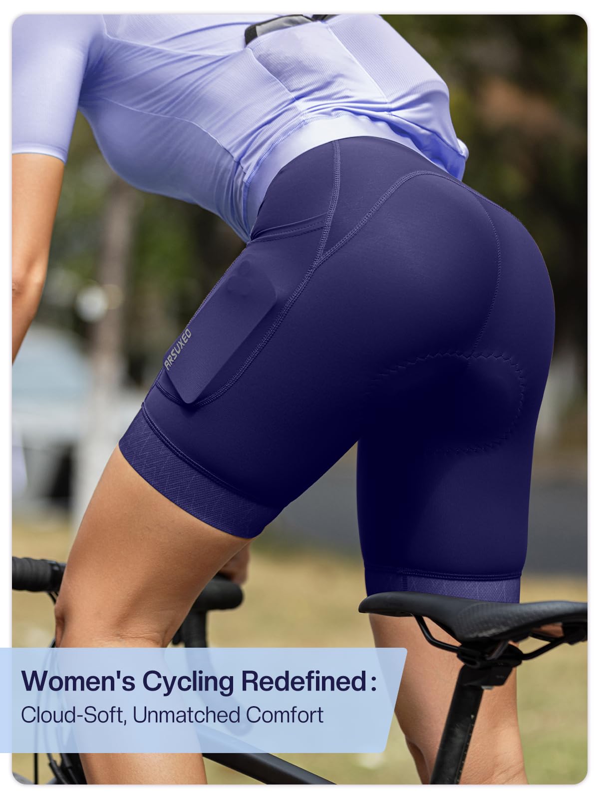 ARSUXEO Pantalones Cortos de Ciclismo para Mujer 4D Ropa Interior Acolchada 575