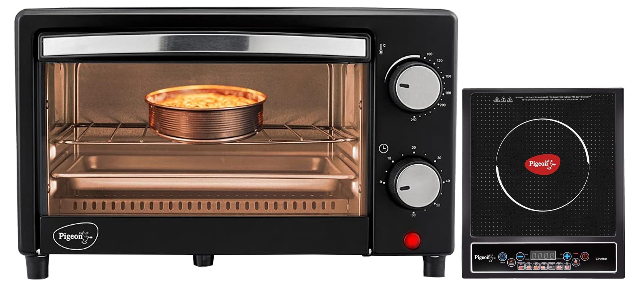 Pigeon by Stovekraft Oven Toaster Grill (12381) 9 Liters (Grey) & Pigeon by Stovekraft Cruise 1800 watt Induction Cooktop (Black)-image-44