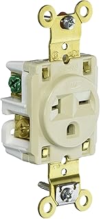 Hubbell HBL5461I Single Receptacle, Industrial Grade, 20 amp, 250V, 6-20R, Ivory