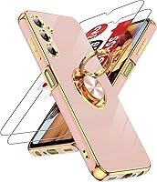 Vista 117 de LeYi para Funda de Teléfono Samsung Galaxy A13-5G: Protector de Pantalla de Vidrio Templado, Soporte Magnético Giratório de Anillo 360°, Borde Negro