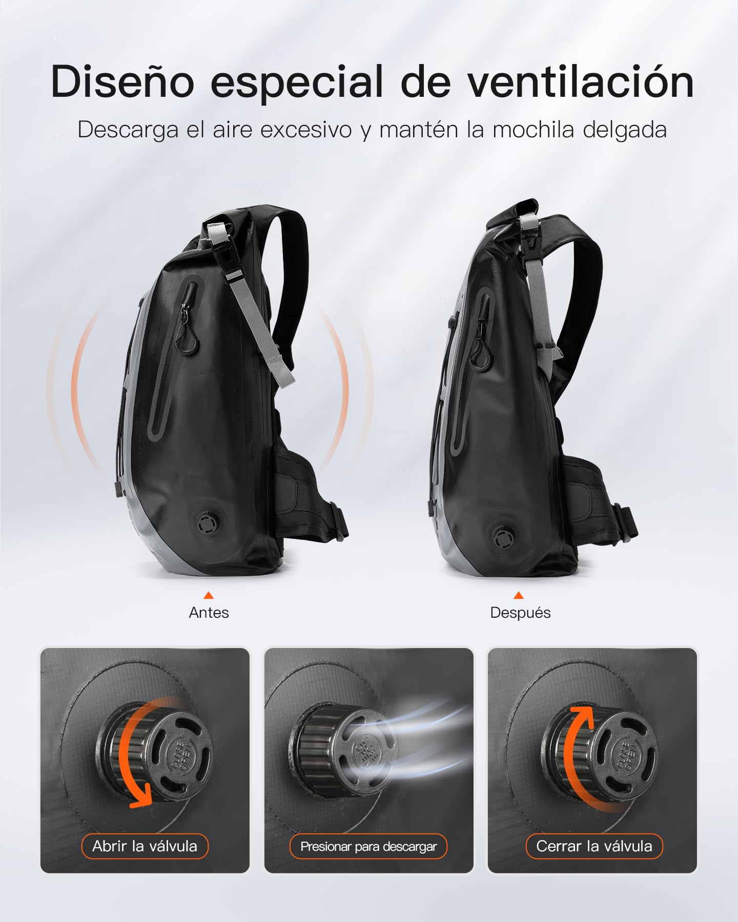 Inateck 25-30L Mochila para bicicleta,Impermeable con Cierre Enrollable,Multifuncional de senderismo, adecuada para ciclismo, escalada y actividades al aire libre
