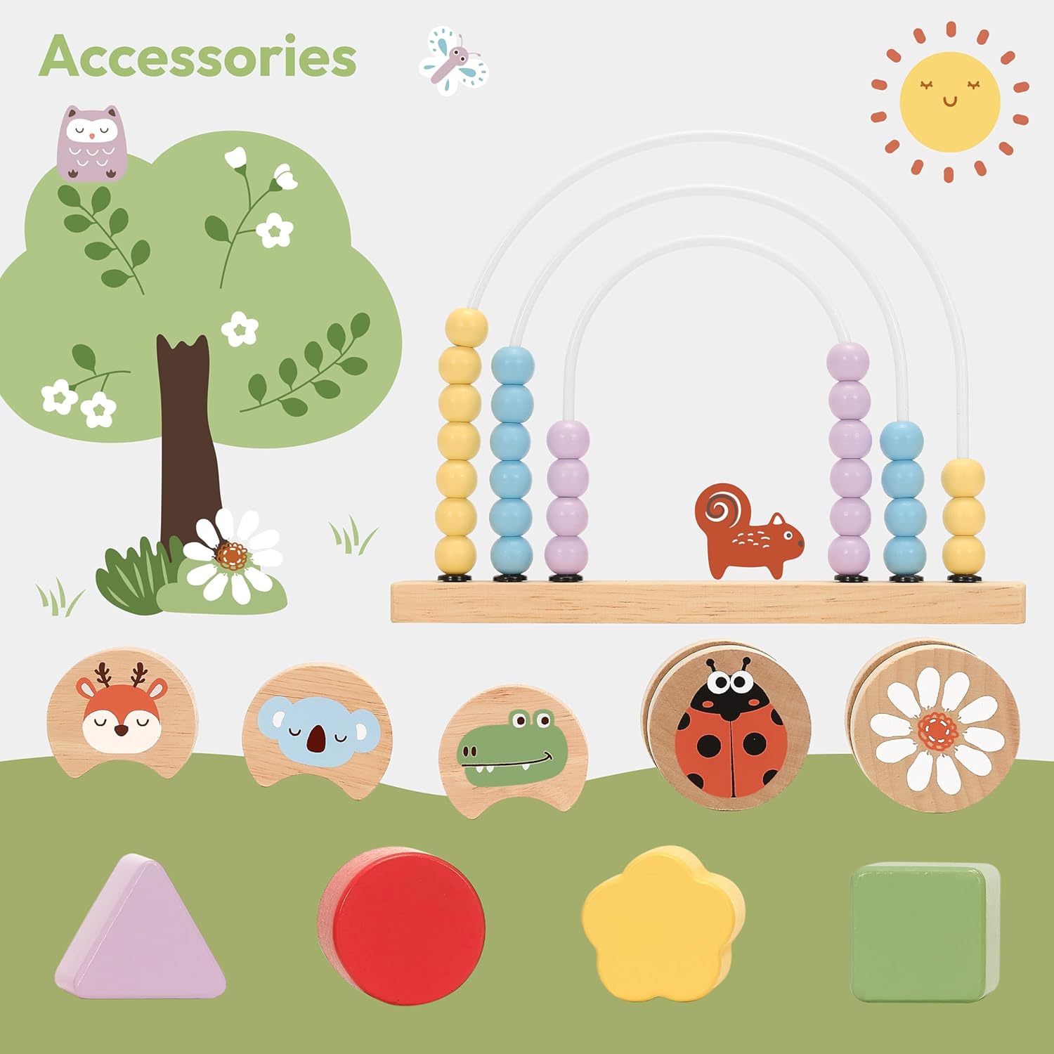 Wooden Activity Cube 9-in-1 Montessori Busy Board Toy | Educational Sorting Play Center for 1+ Year Old Toddlers | First Birthday for Boys Girls