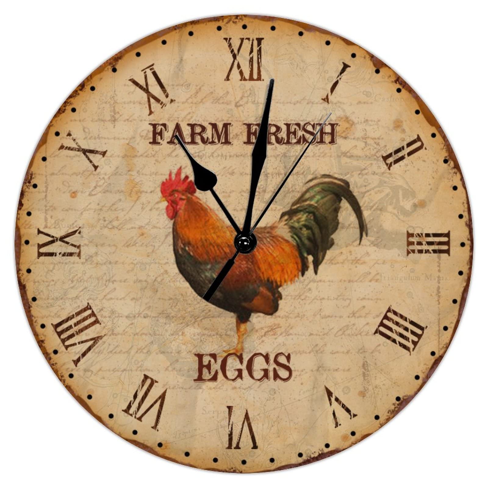 Horloge murale silencieuse 38 cm avec mécanisme à quartz rétro en bois