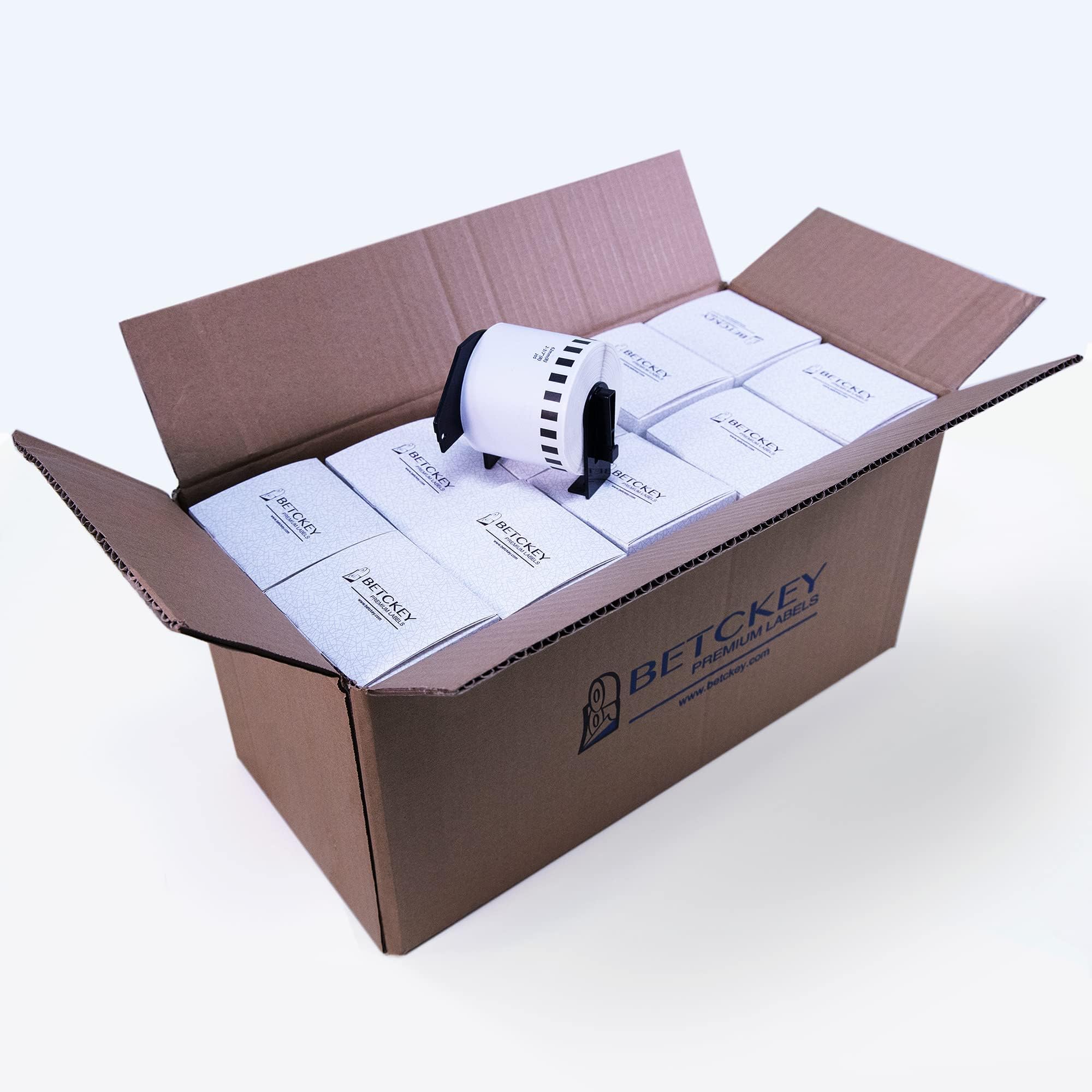 BETCKEY - 20 Rolls DK-22205 Labels, 62mm x 30.48m, 20 Continuous Length Paper Labels Compatible with Brother QL Label Printers