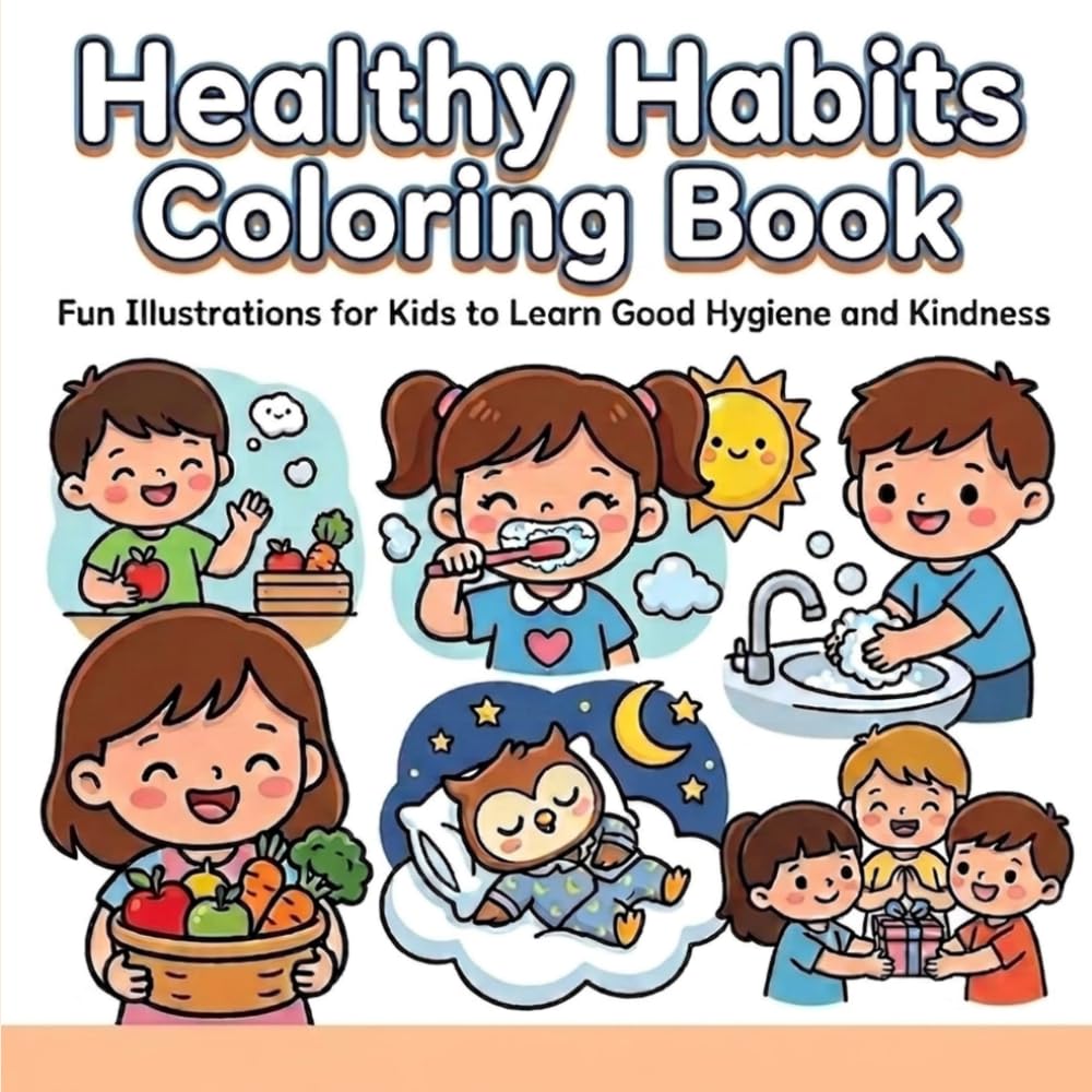 Healthy Habits Coloring Book: Fun Illustrations for Kids to Learn Good Hygiene and Kindness