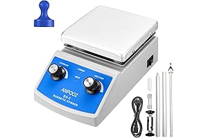 Magnetic Stirrer Hot Plate- 2000ml Volume, 5X5 Inches Plate, Max Temp 520°F