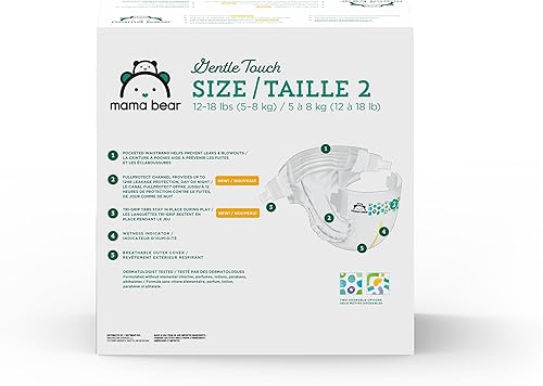 Miniatura 9 de Marca Tienda - Pañales Mama Bear de tacto suave hipoalergénicos talla 2 184 unidades 4 paquetes de 46