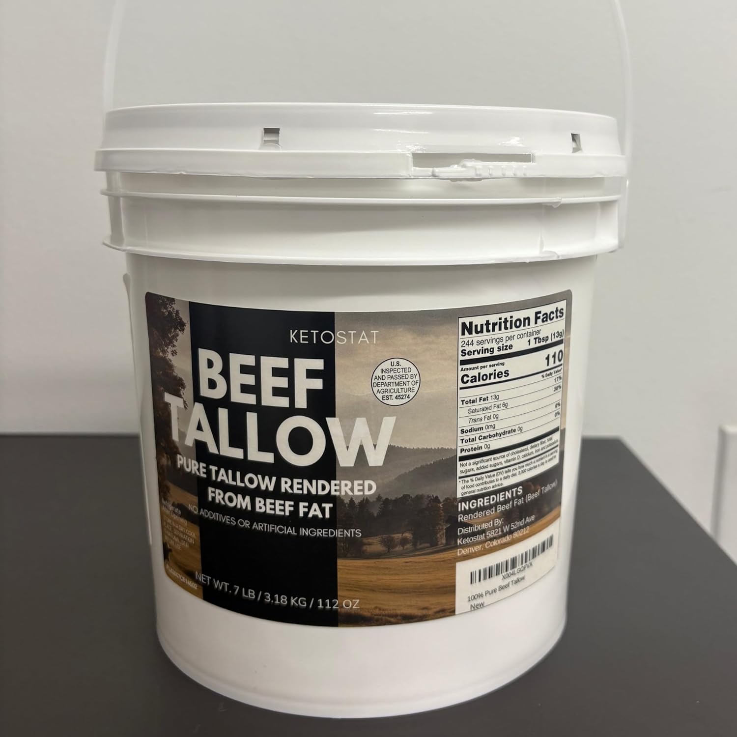 Amercian Beef Tallow 112 oz (7 lbs) For Cooking or Skincare