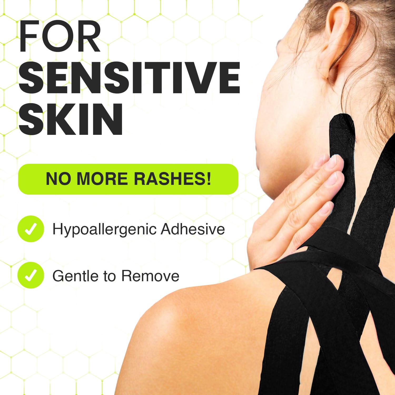 TapeGeeks 2 Pack Kinesiology Tape Athletic Tape Muscle Tape Sport Tape K Tape Black