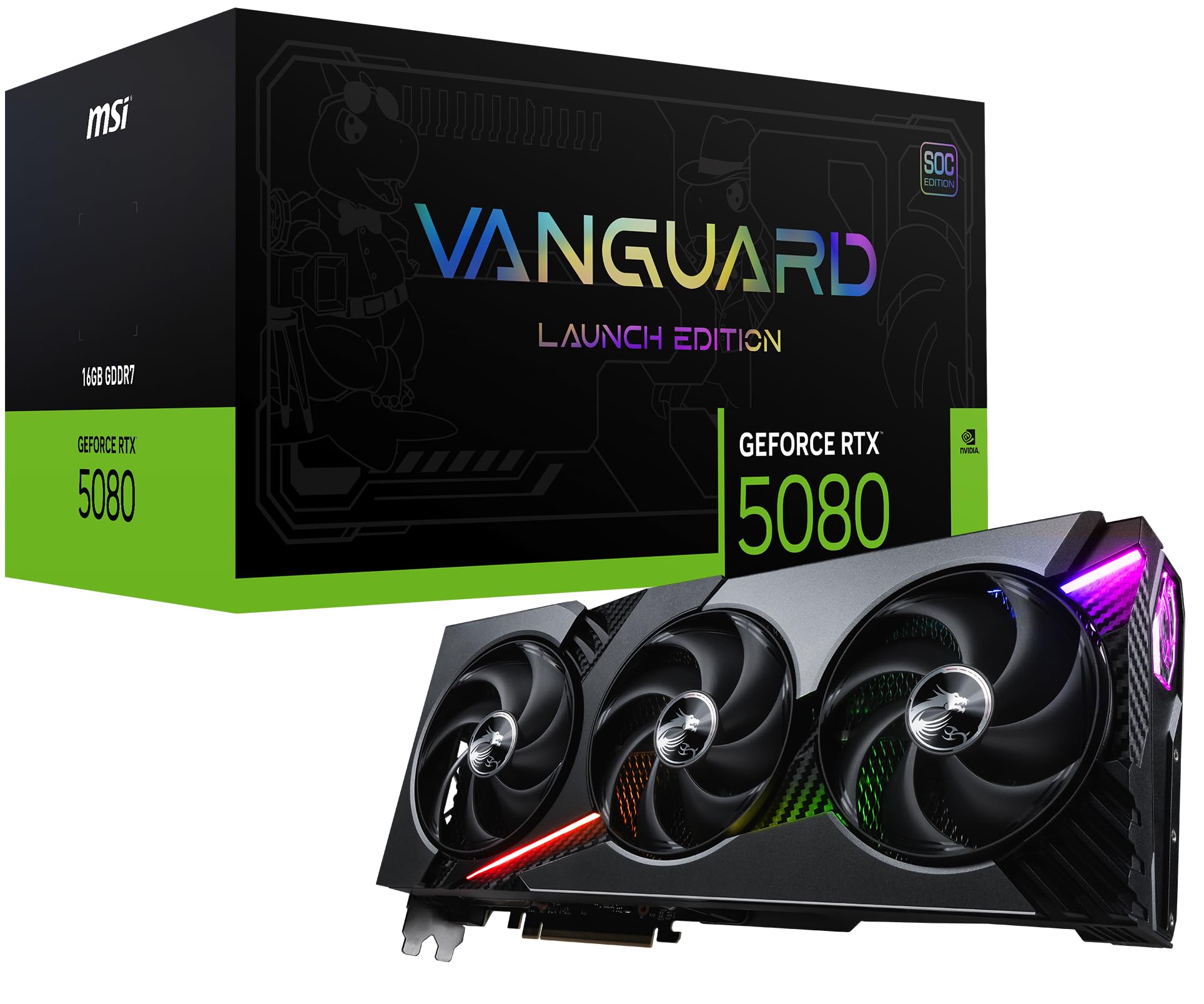 MSI GeForce RTX 5080 16G VANGUARD SOC LAUNCH EDITION (16 GB), Grafikkarte