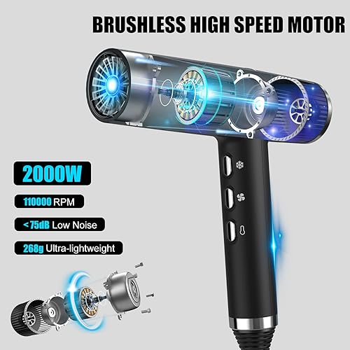 Miniatura 2 de slopehill Secador de pelo con motor sin escobillas único  IQ Perfetto  Microfiltro innovador  Tecnología Oxy Active  Pantalla LED (rosa)