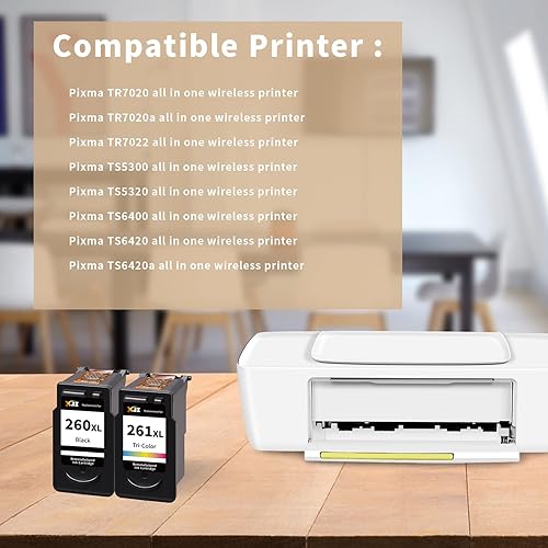 Miniatura 2 de XJI Cartuchos de tinta remanufacturados de repuesto para Canon 260 XL 261 XL PG-260XL CL-261XL 260 261 negro y paquete económico de color, para