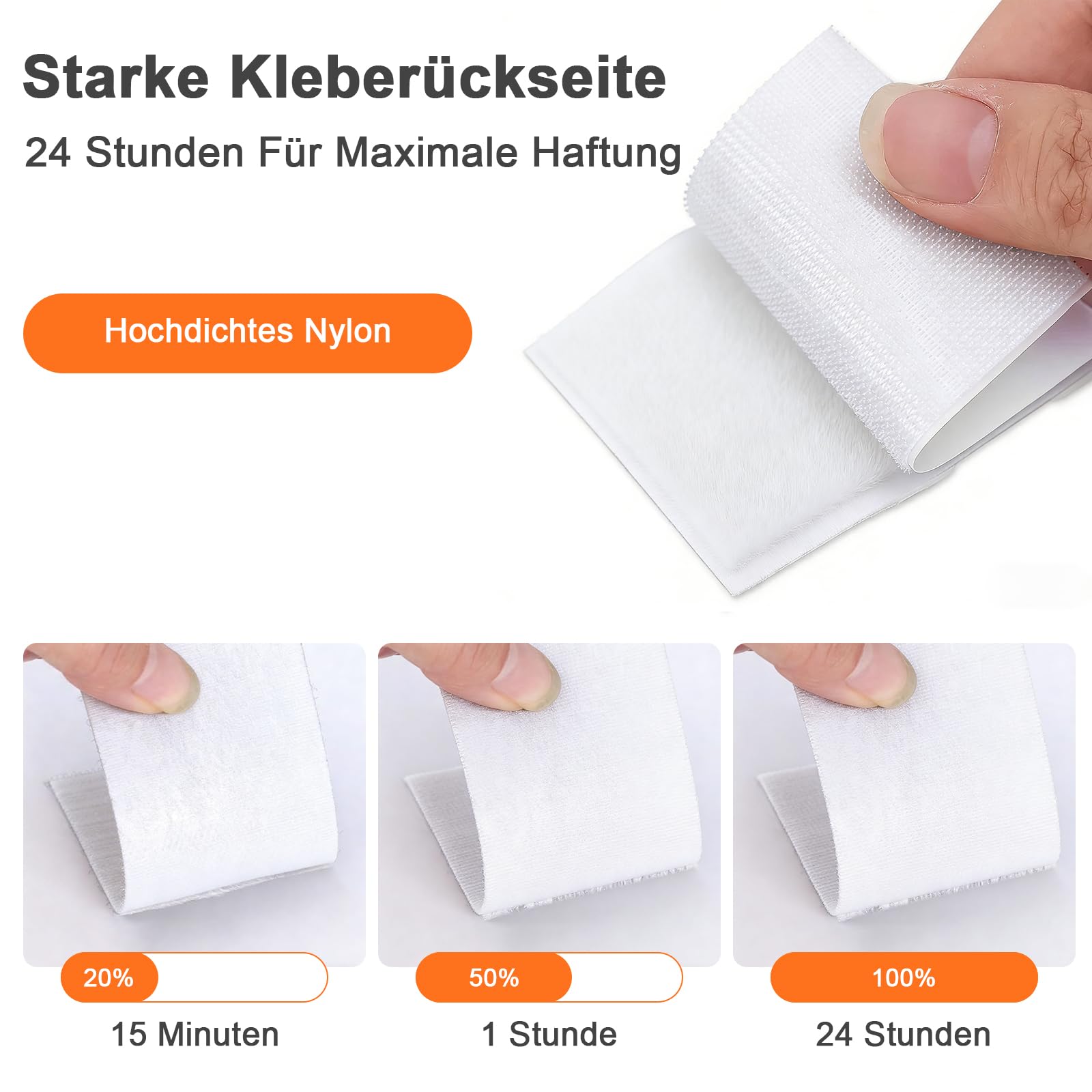 Nastro Adesivo Biadesivo SURFOU 15 m x 20 mm Extra Forte Hook & Loop per Tessuti Zanzariere Cuscini Tappeti
