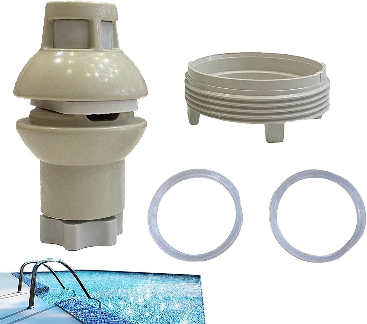 UIKTSSL 4x Schwimmbad Düsen Weiß - Einstellbare Pool Rückfluss Zubehöre