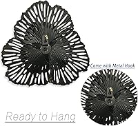 Vista 22 de Decoración artística de pared de flores de metal, escultura floral moderna y rústica de 9 pulgadas, hierro envejecido para colgar en la pared