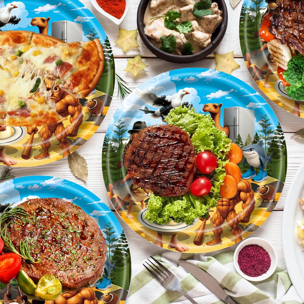 Vajilla de cumpleaños,Decoracion cumpleaños Plato y Vasos Servilletas Manteles etc,Adecuado para 20 personas (S1)