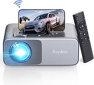 Raydem Projector, 1080P Full HD Movie Projectors with WiFi and Bluetooth, Mini 4K Smart Video Projector Compatible with TV Stick, Portable Outdoor Home Theater Movie Projector, Native 550ANSI 13000L