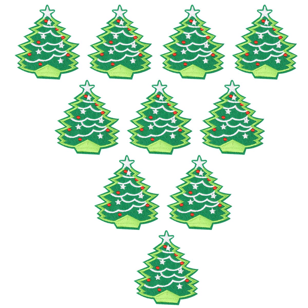 Holibanna 10Pcs Christmas Embroidered Patches Set, Applique Patch for Clothing Decoration, Fabric Xmas Motifs Including Santa Snowman Tree Elk, Suitable for DIY Sewing and Holiday Crafts