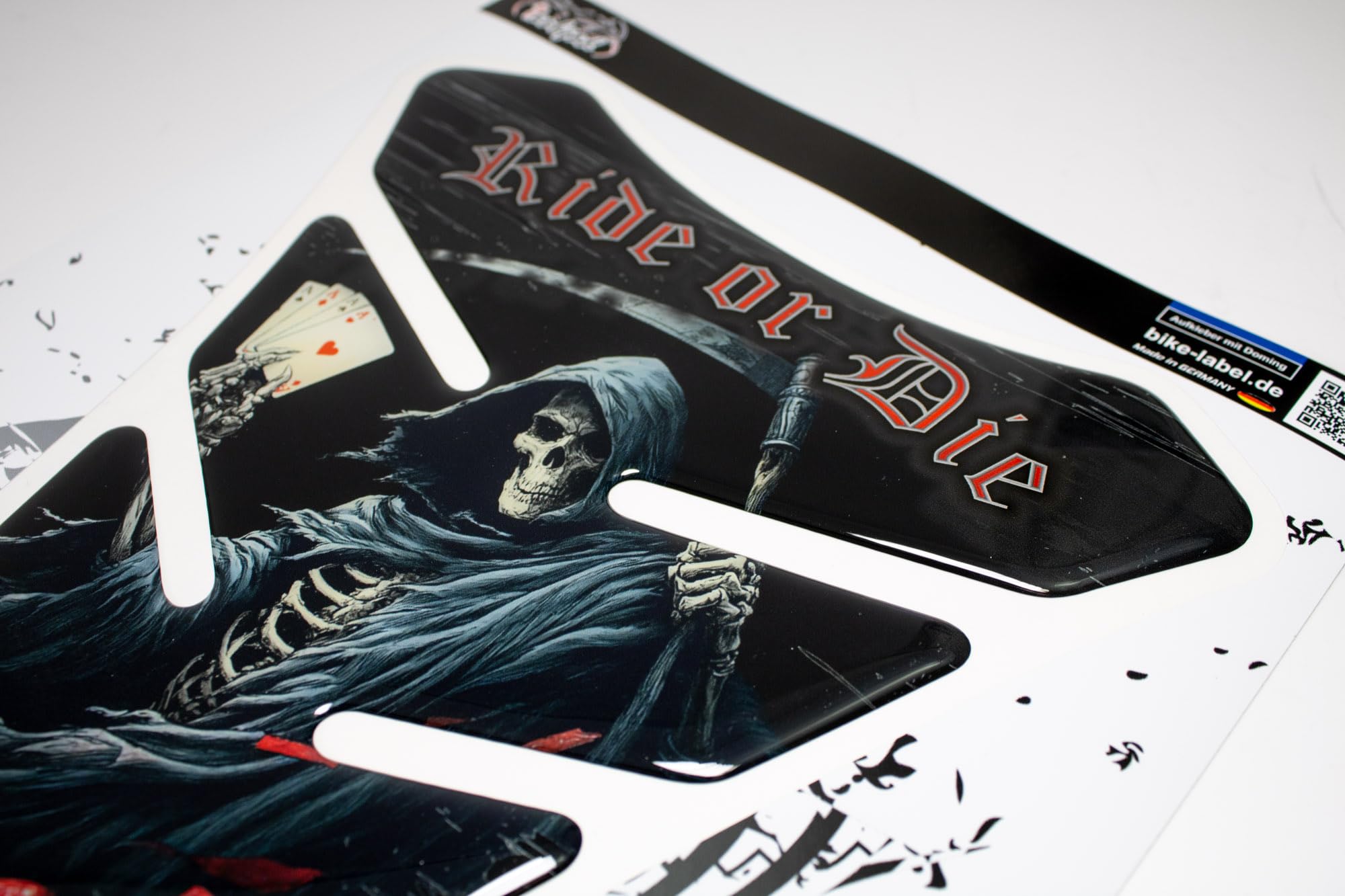Adesivo per moto 3D, Tankpad Ride or Die Reaper, protezione universale per serbatoio X510712VA