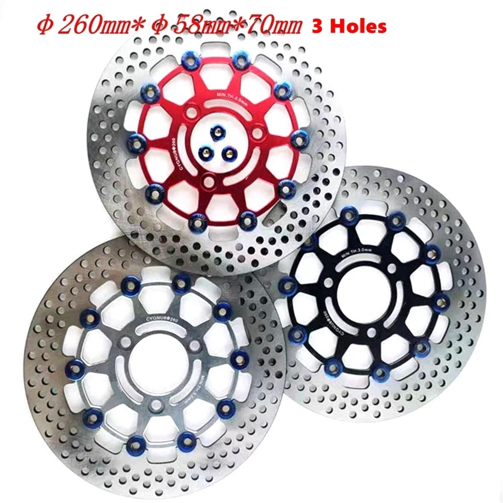 Disco Freno Flottante A 3 Fori 260 * 70 Mm / 5 Fori 260 * 60 Mm Adatto Per Scooter Yamaha Aerox BWS RSZ FORCE Adatto Per M3 N1S Disco Freno Anteriore Moto(Gray 5 holes)