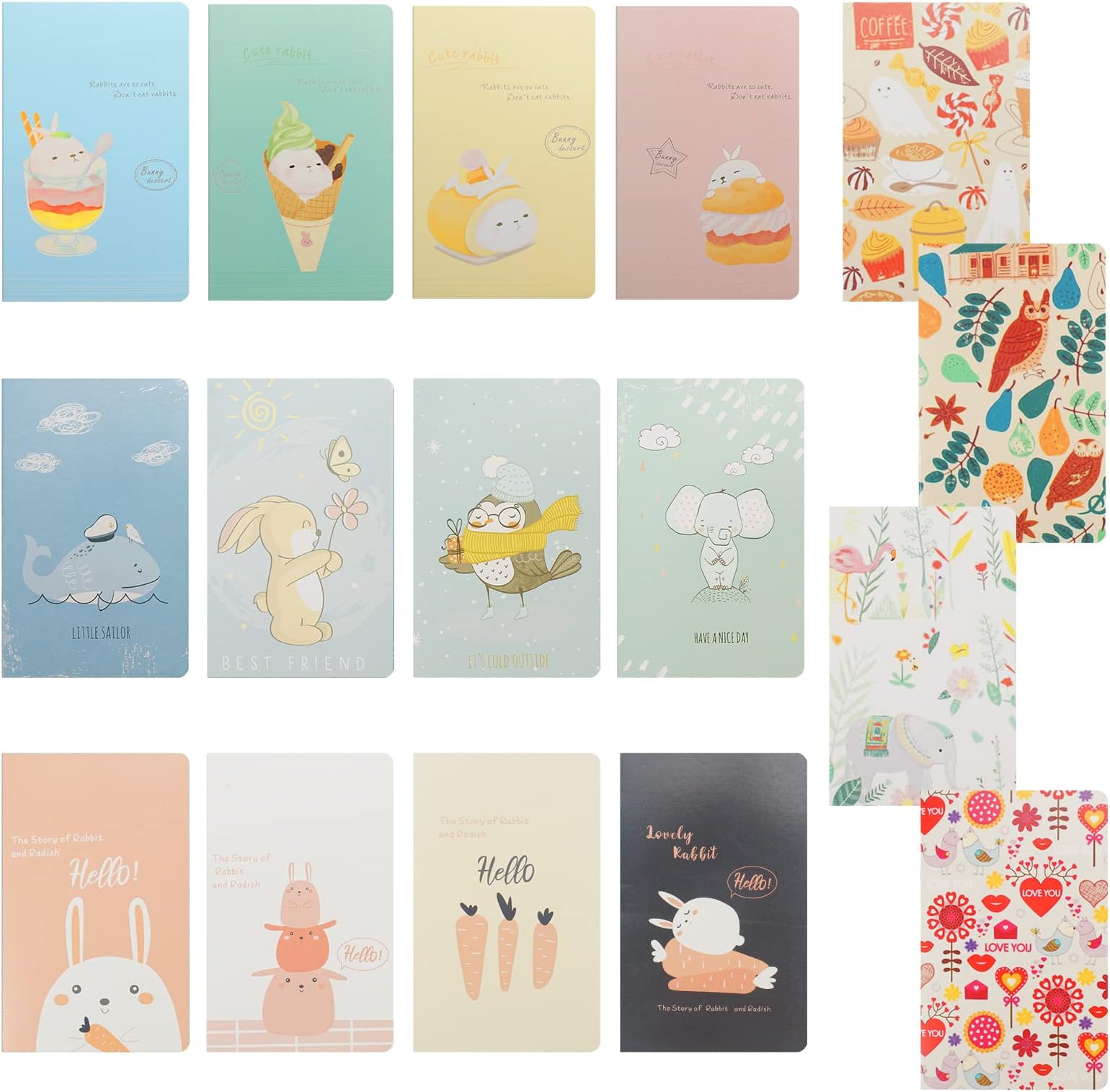 Mulaibdin 4-tlg. A7 Notizbuch Set - Mini Notizbücher Mit Stift & Elastik