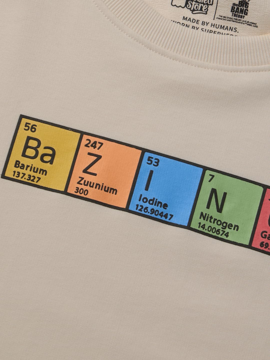 The Souled Store TBBT: Chemical Bazinga - Maglietta a maniche corte da uomo e ragazzo, scollo rotondo, stampa grafica, stile streetwear, casual, in cotone