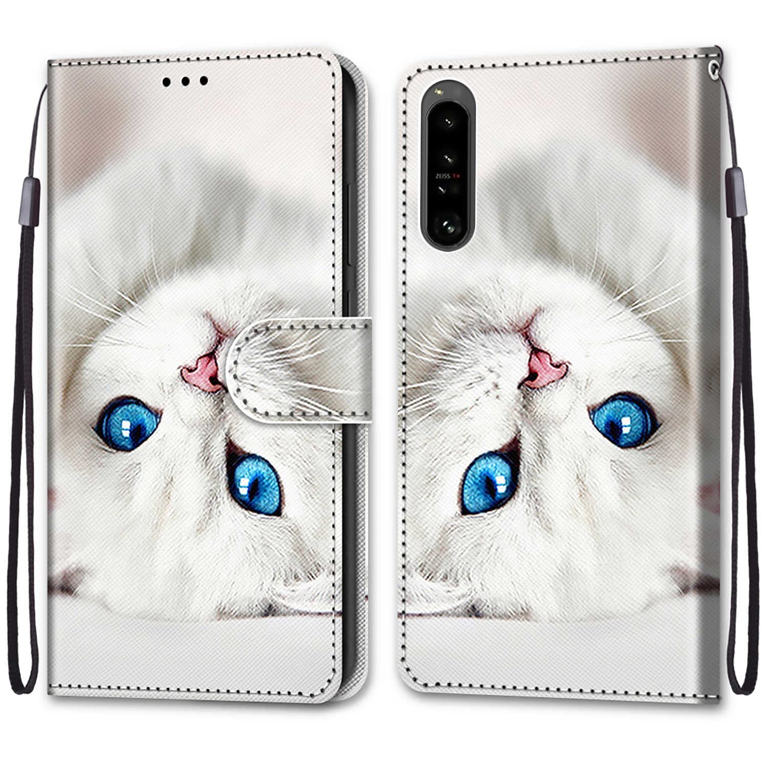 GOKEN Cover Per Sony Xperia 1 IV – Custodia Portafoglio In PU Pelle Con Slot E Supporto, Viola Chiaro - 4