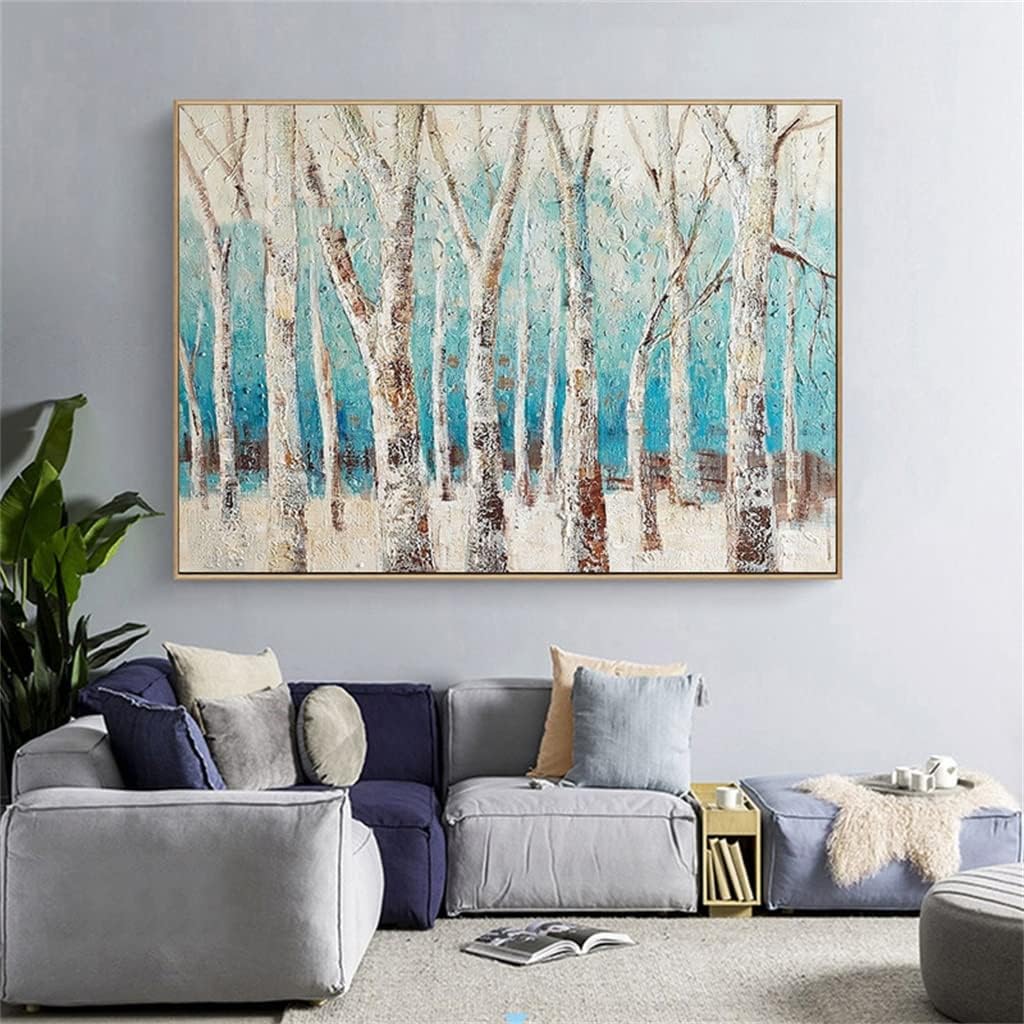 UOHLCX HBJWOV Abstract Thick Tree Oil Painting Handmade Plant Wall Art Bedroom Living Room Decoration(70x100cm frameless)