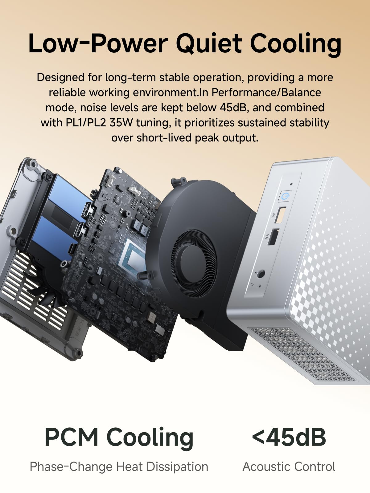 MINIS FORUM M1 Lite-125U Mini-PC Intel Core Ultra 5 125U 16 Go RAM DDR5 512 Go SSD HDMI 2.1 DP 1.4 USB 4 LAN 2.5G Wi-Fi 6E Bluetooth 5.2