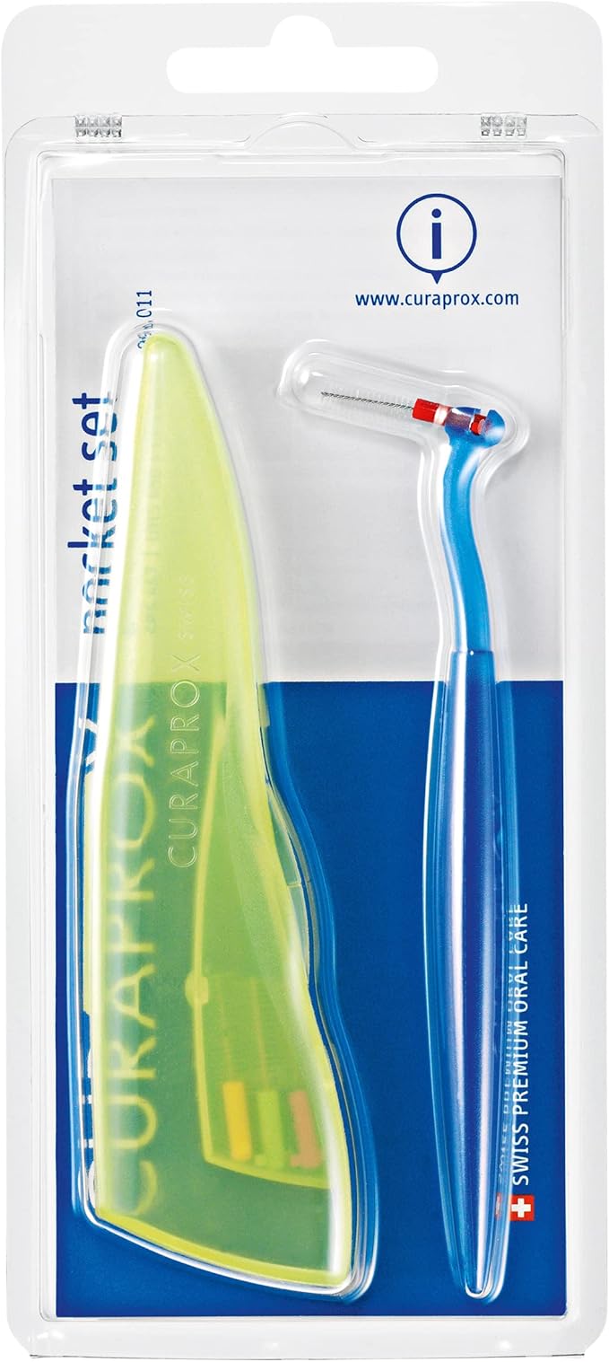 Curaprox CPS457 Pocket Set Interdental Brush Kit with Holder & 5