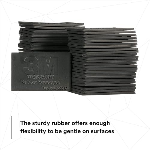 Miniatura 5 de 3M Wetordry - Escobilla de goma 05517, 2-34 pulgadas x 4-14 pulgadas, ajuste cómodo, flexible, para lijado húmedo